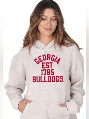 Chicka-D UGA Georgia Bulldogs Women S Cream Hoodie Sweatshirt Game Day